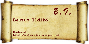 Beutum Ildikó névjegykártya